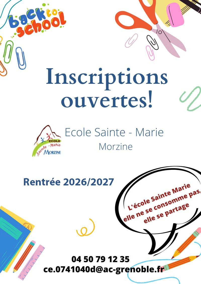 Inscriptions Ecole Sainte Marie Morzine